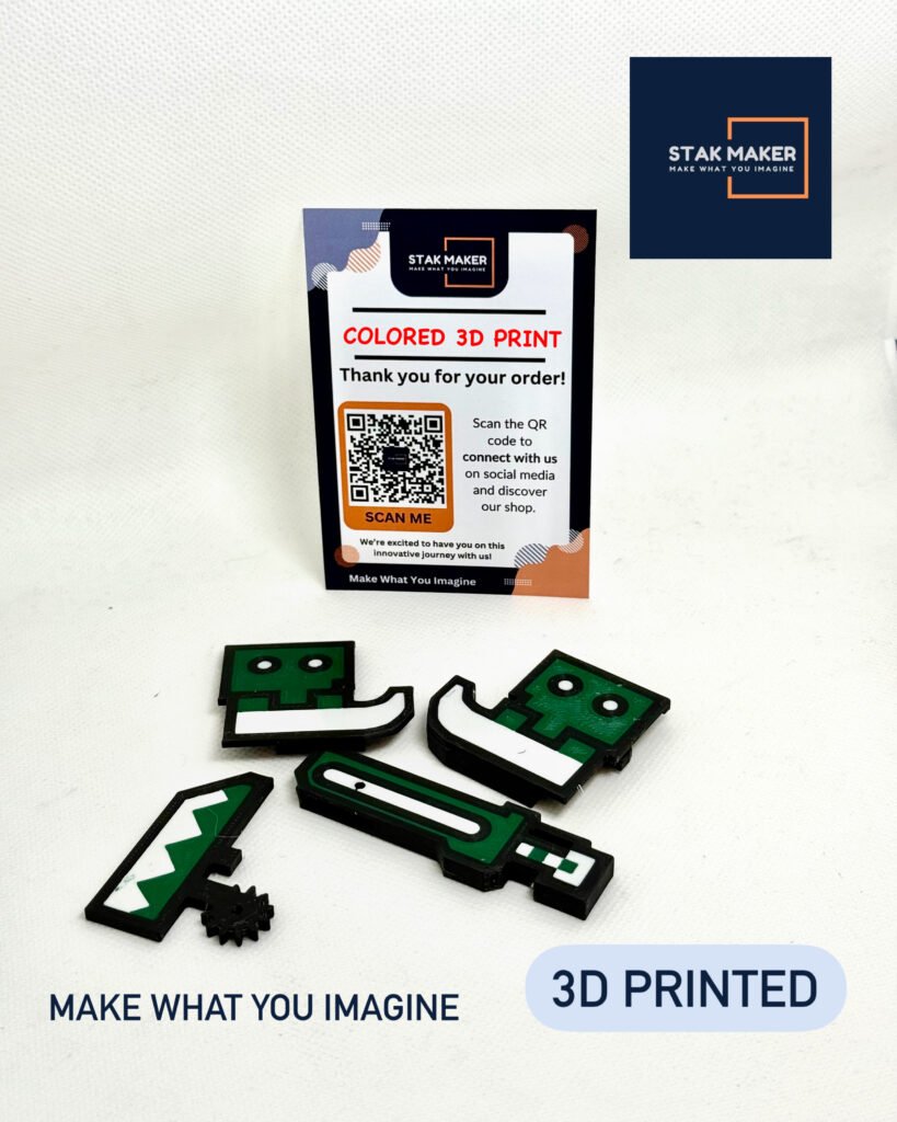 Multi Colored 3D print Keychains