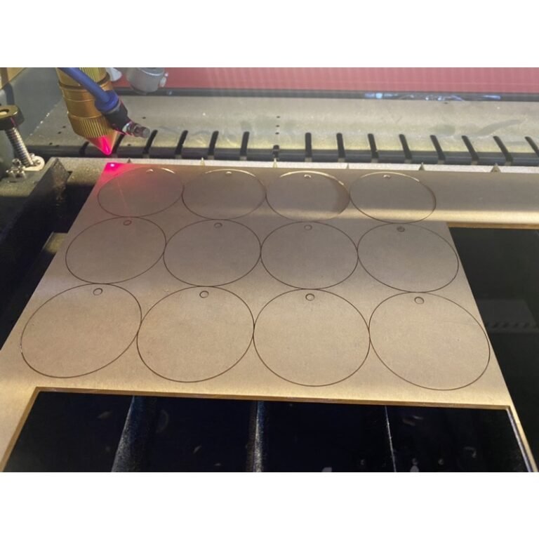 Our laser bed cutting acrylic circles