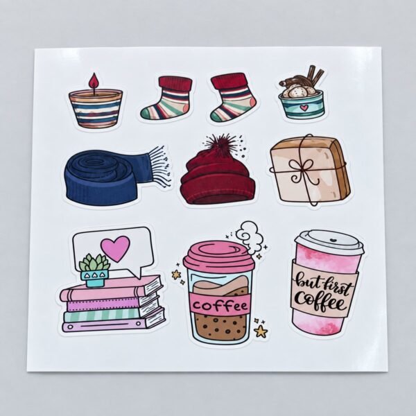 Custom Waterproof Vinyl Stickers – Glossy A4 Sheet