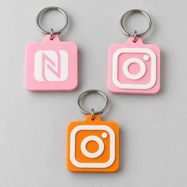 NFC Smart Keychain – Tap to Share Your Link, 3D Printed