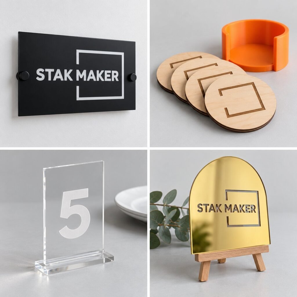 Sample idea: Gold mirror acrylic welcome sign